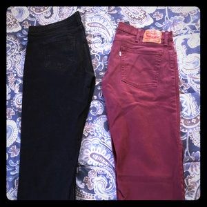 Men’s Red and Black Levi Corduroy Pants - 38 x 32